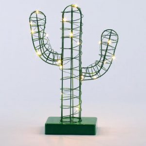 Decorazione con LED in Metallo Cactus