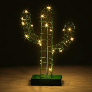 Decorazione con LED in Metallo Cactus