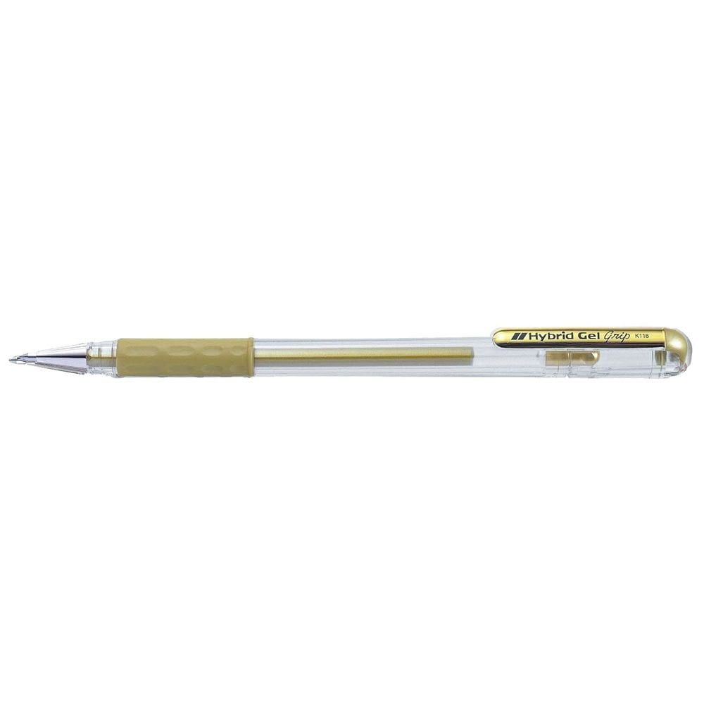 Penna Hybrid Gel grip metallic oro