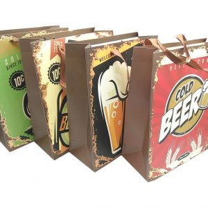 Shopper regalo con manici in raso "Beer" Birra