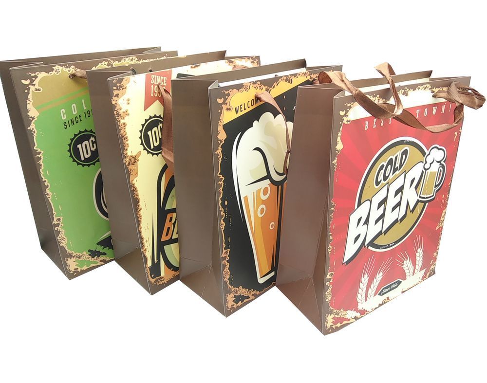 Shopper regalo con manici in raso "Beer" Birra