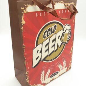 Shopper regalo con manici in raso "Beer" Birra
