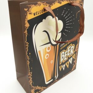 Shopper regalo con manici in raso "Beer" Birra