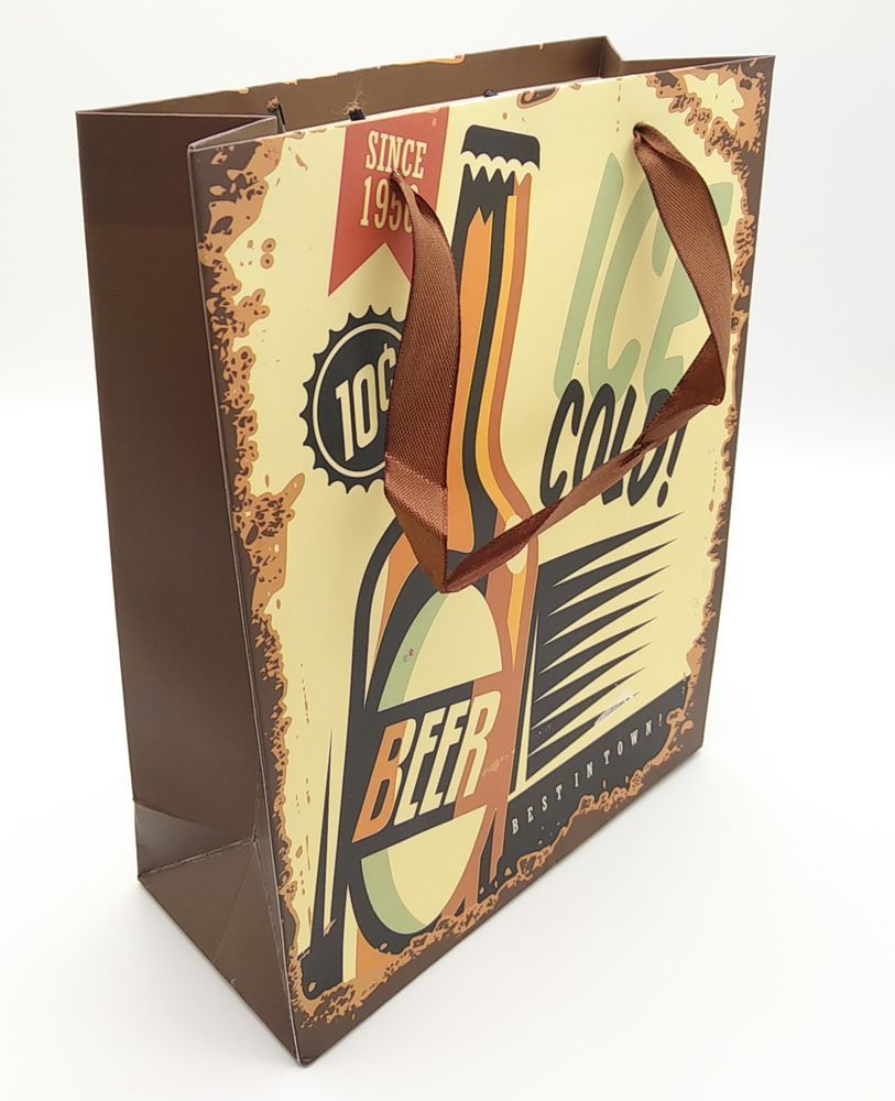 Shopper regalo con manici in raso "Beer" Birra