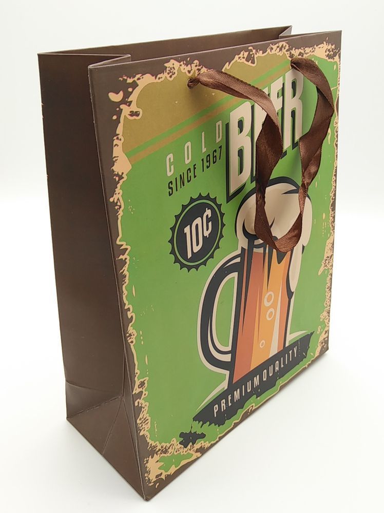 Shopper regalo con manici in raso "Beer" Birra