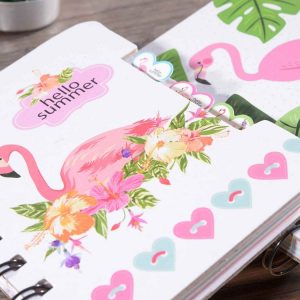 Taccuino a spirale Flamingo con divisori