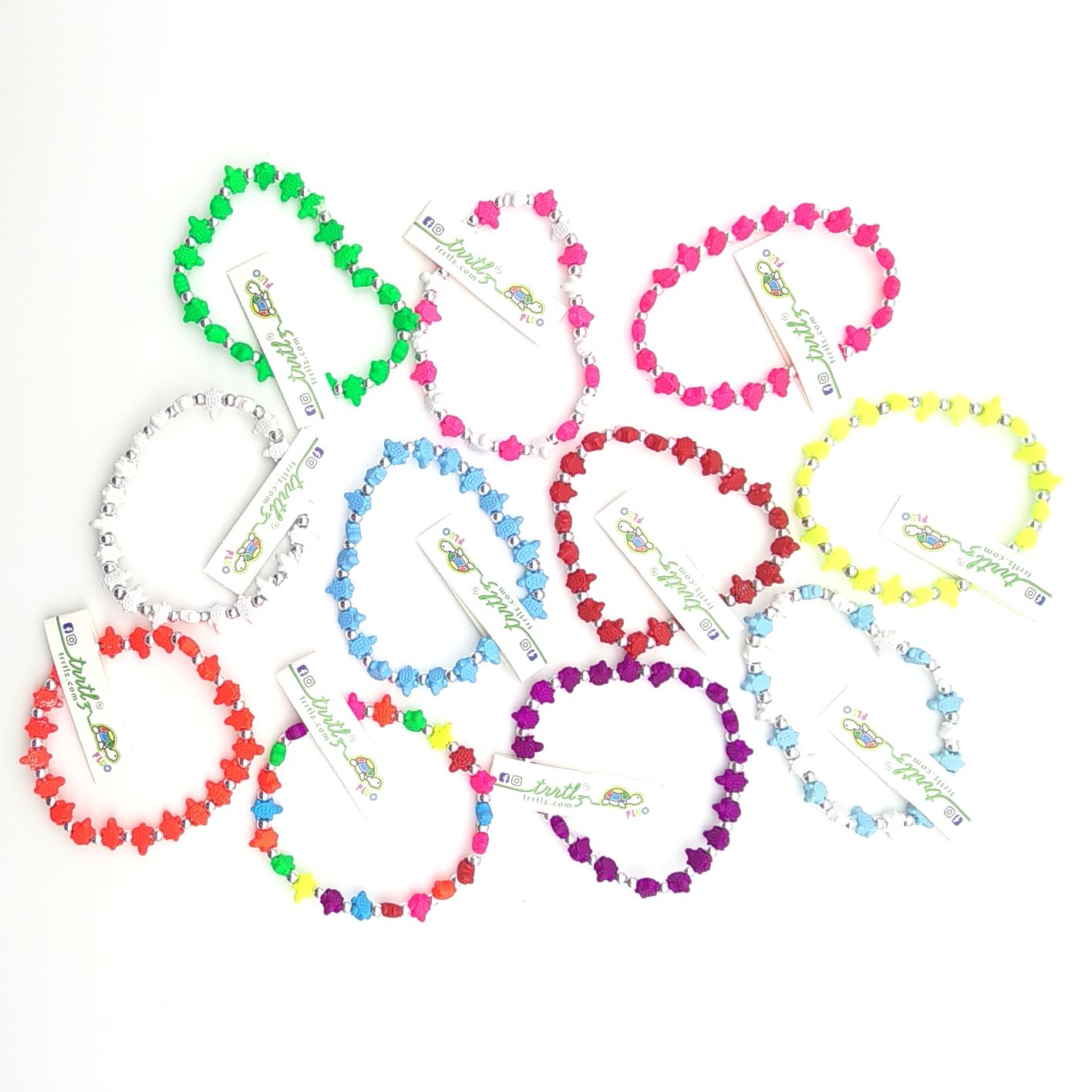 Braccialetto elastico Trrtlz fluo Tartaruga