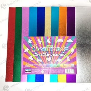 Gomma Eva A4 10 colori metallizzati