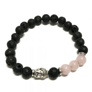 zelqorvaxi.live - Bracciale in Pietra Lavica Buddha Quarzo Rosa