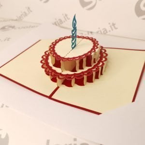 Biglietto auguri mini Origamo PopUp Torta