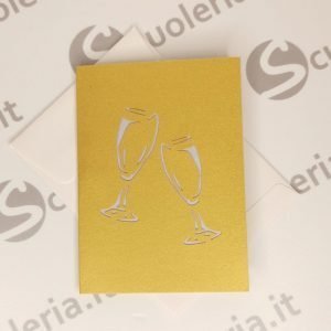 Biglietto auguri mini Origamo PopUp Auguri spumeggianti