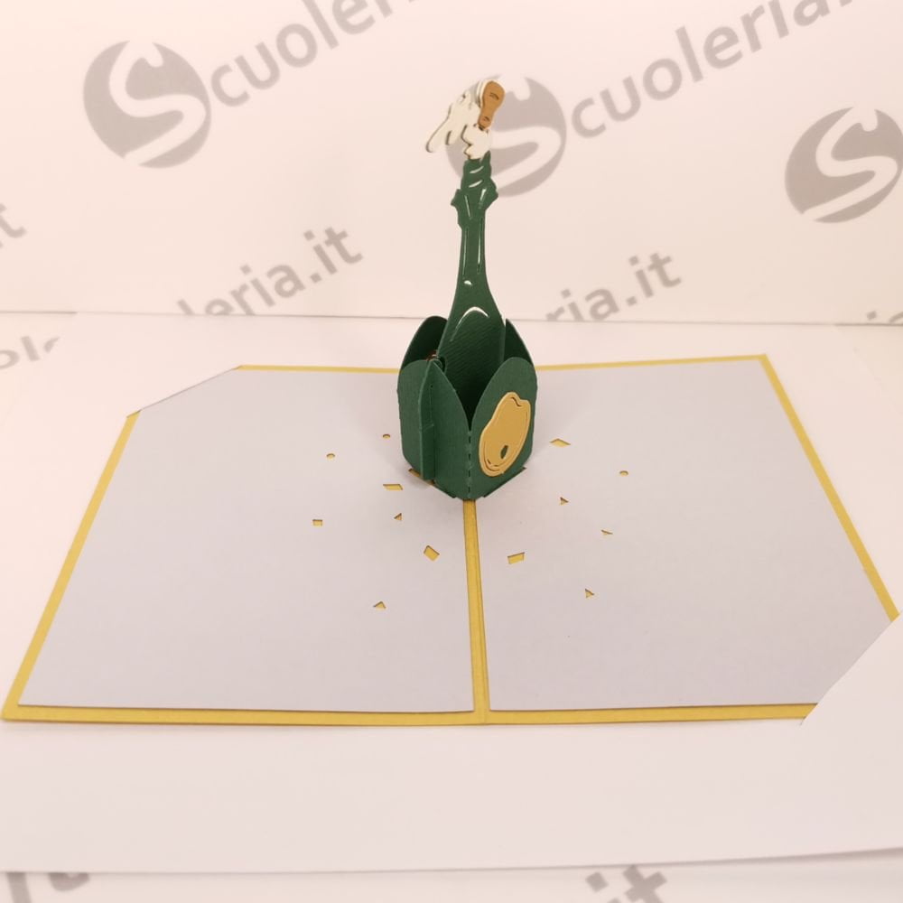Biglietto auguri mini Origamo PopUp Auguri spumeggianti