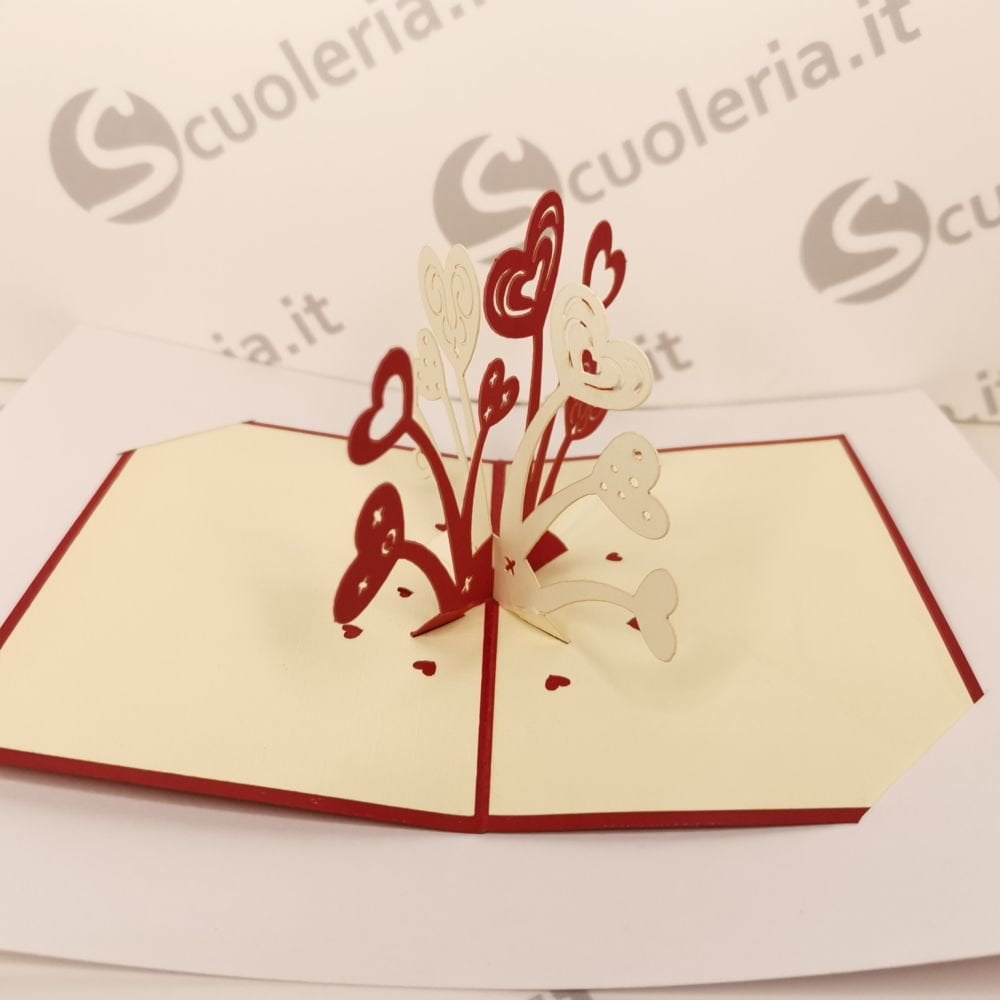 Biglietto auguri mini Origamo PopUp Heart explosion