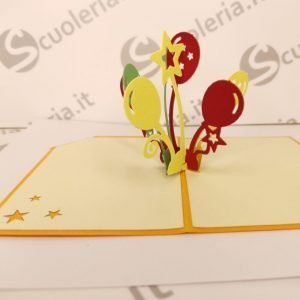 Biglietto auguri mini Origamo PopUp Palloncini