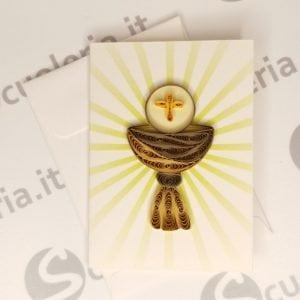 Biglietto auguri mini Origamo Quilling Comunione
