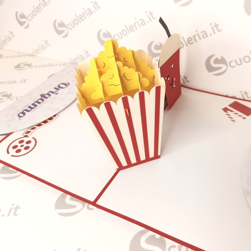 Biglietto auguri Origamo PopUp Pop corn