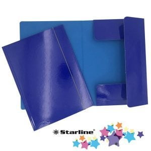 Cartella 3 lembi con elastico blu