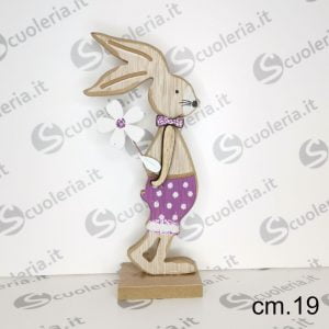 Coniglio decorativo in legno con clip