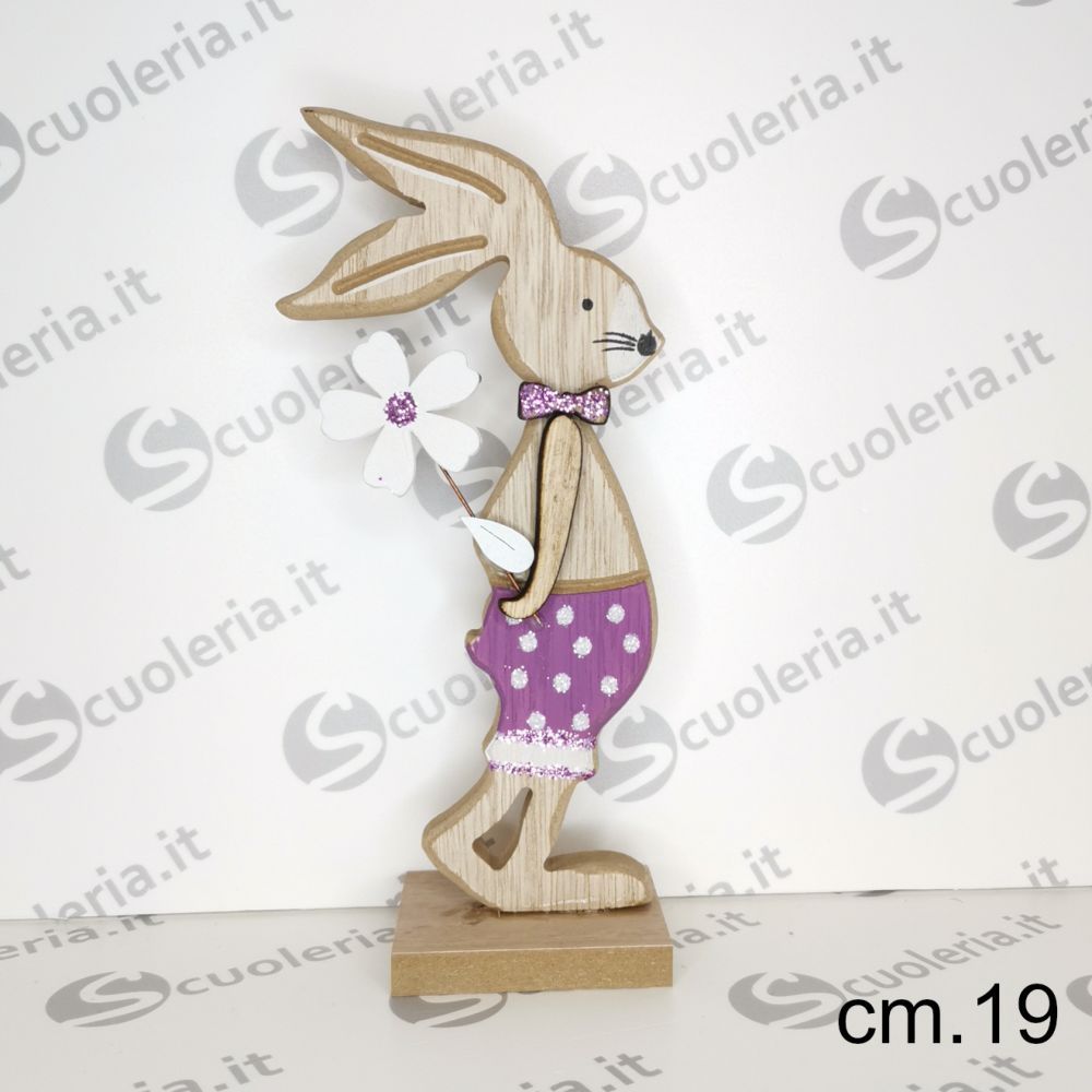 Coniglio decorativo in legno con clip