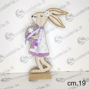 Coniglio decorativo in legno con clip