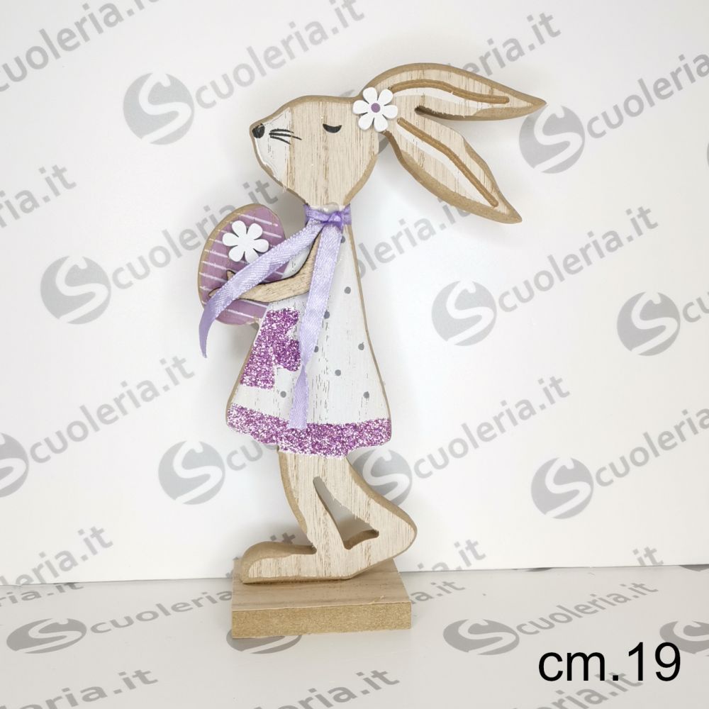 Coniglio decorativo in legno con clip