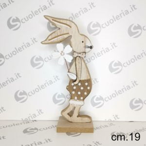 Coniglio decorativo in legno con clip