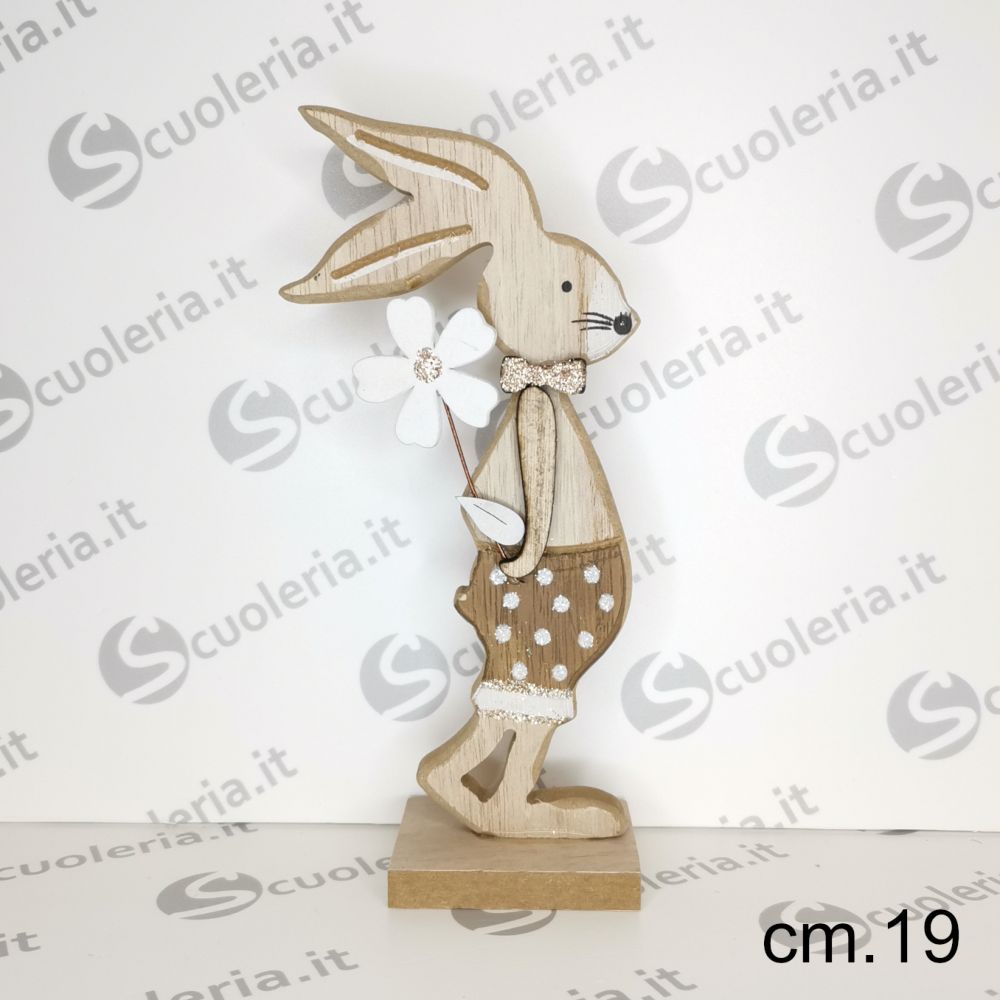Coniglio decorativo in legno con clip