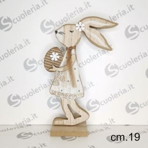 Coniglio decorativo in legno con clip