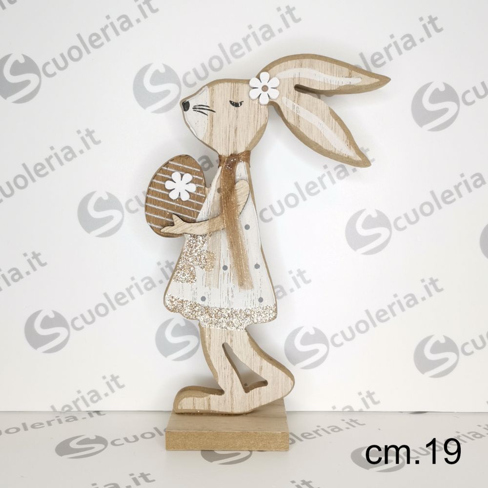 Coniglio decorativo in legno con clip
