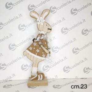Coniglio decorativo in legno con clip