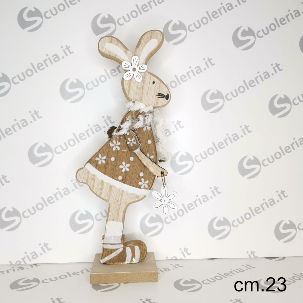 Coniglio decorativo in legno con clip
