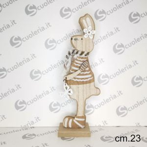 Coniglio decorativo in legno con clip
