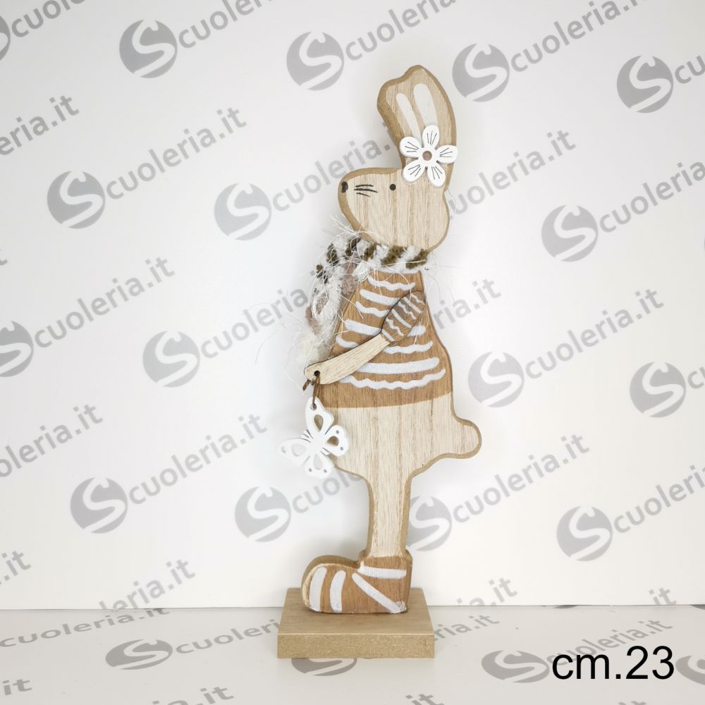 Coniglio decorativo in legno con clip