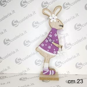 Coniglio decorativo in legno con clip