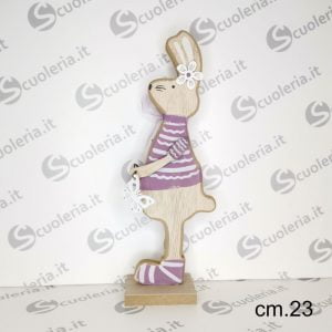 Coniglio decorativo in legno con clip