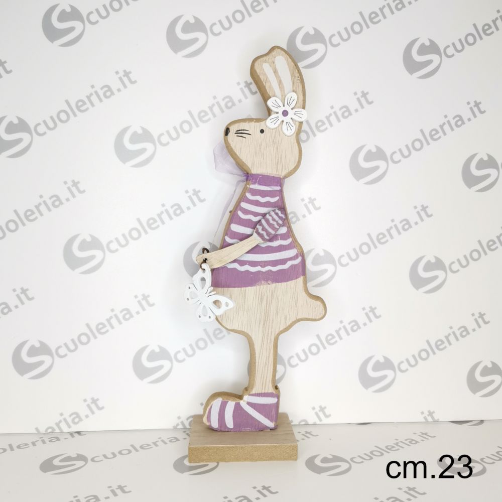 Coniglio decorativo in legno con clip