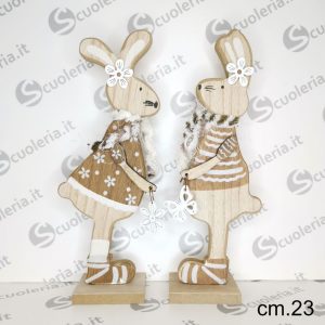 Coniglio decorativo in legno con clip