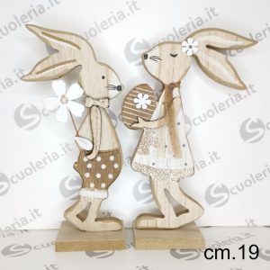 Coniglio decorativo in legno con clip