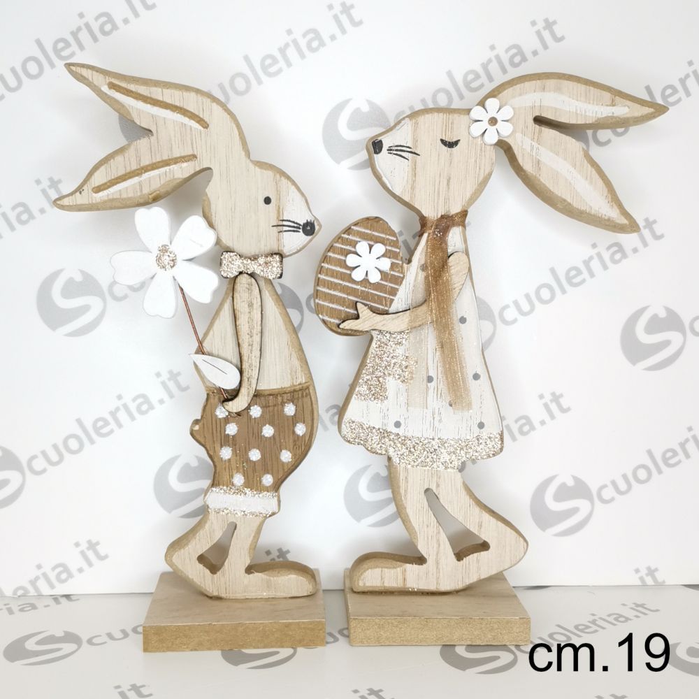 Coniglio decorativo in legno con clip