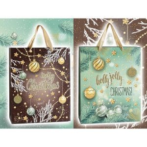 Sacchetto regalo Natale decori e glitter