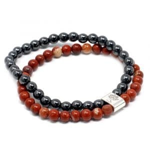Bracciali coppia in Pietra Magnetici Granito rosso