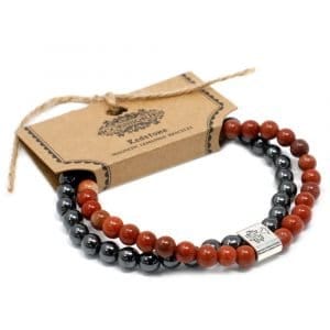 Bracciali coppia in Pietra Magnetici Granito rosso