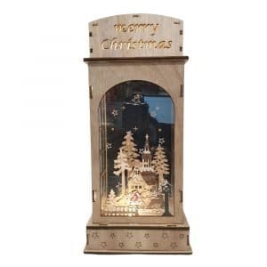 Lanterna con decorazioni natalizie e luce led