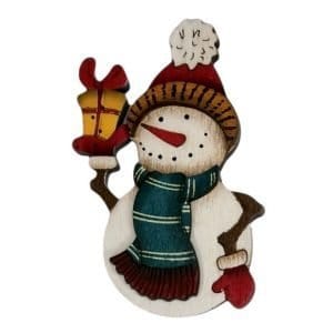 Calamita in legno pupazzo di neve