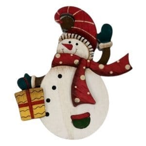 Calamita in legno pupazzo di neve