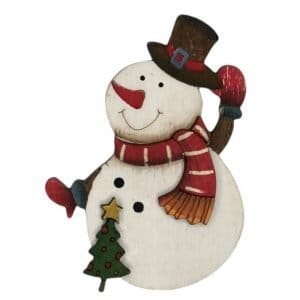Calamita in legno pupazzo di neve