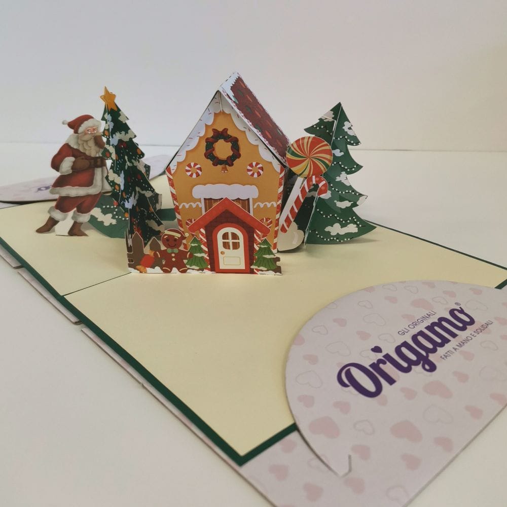 Biglietto auguri Origamo PopUp La casetta di Natale