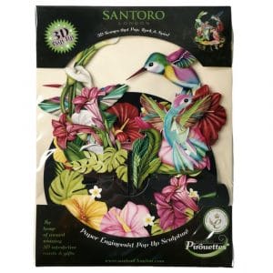 Biglietto auguri SANTORO Pirouettes Fiori e uccelli