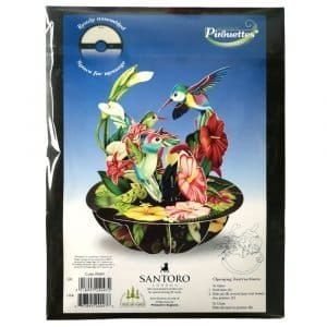 Biglietto auguri SANTORO Pirouettes Fiori e uccelli