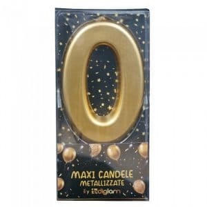 Candeline per torta Oro maxi numero 0